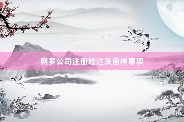 网罗公司注册经过及留神事项